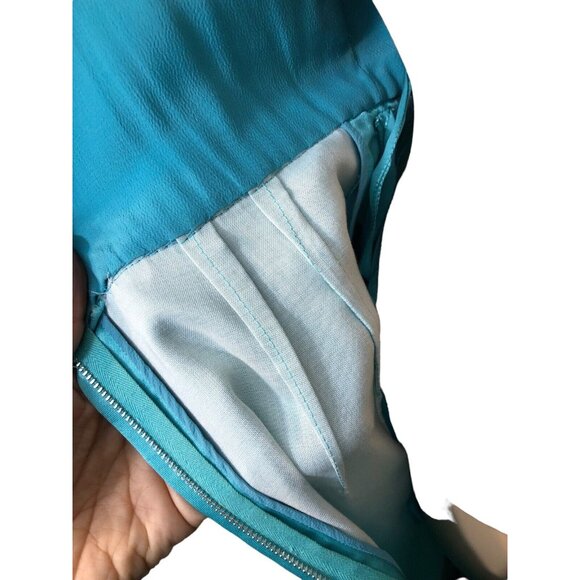 SOLD Vintage 1950s/60s Cyan Blue Maxi Wiggle Dress - Picture 8 of 11